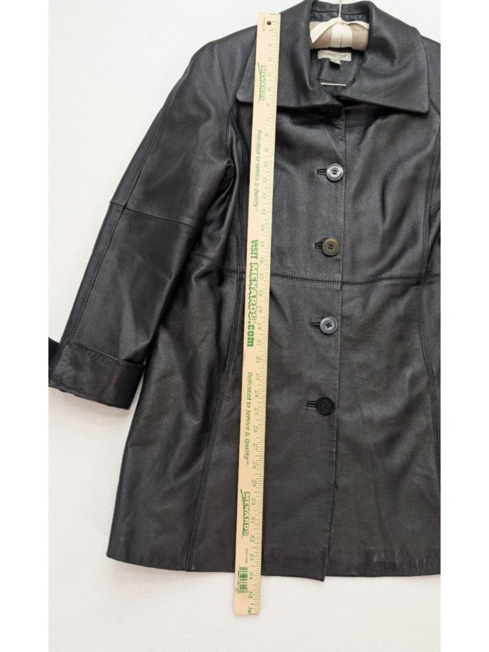 Coldwater Creek Women's Leather Jacket Coat Size M Black - Picture 5 of 11